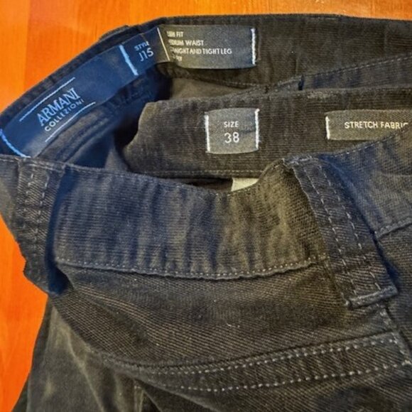 Armani Black Fine Corduroy Pant - Picture 3 of 5